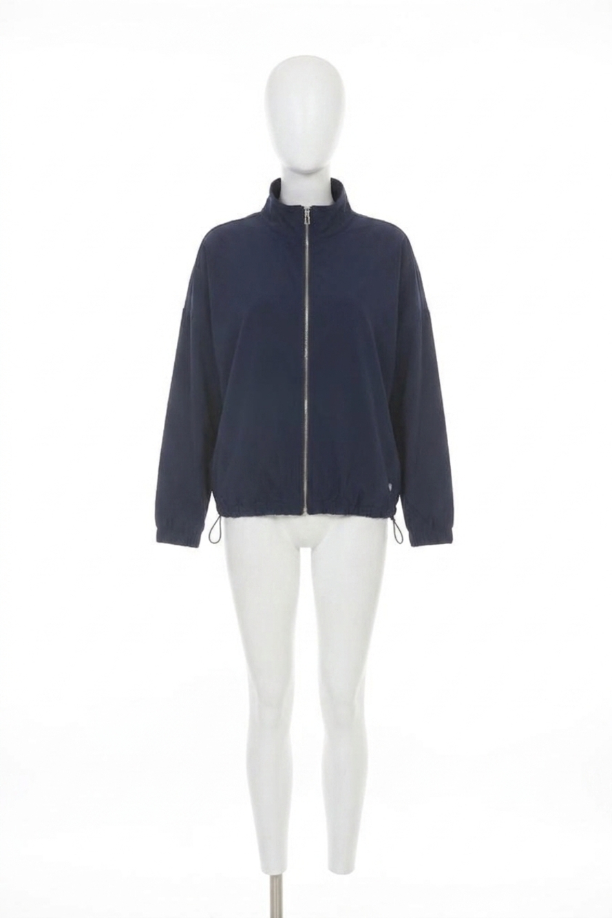 NEW JOSEPH RIBKOFF stretch nylon zip up sporty jacket in indigo